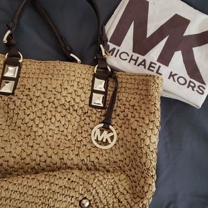 Michael Kors Large Soft Straw Basket Tote